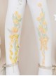 Forever Tulips Series Spring Elegant Tulip Print Velvet Classic Lolita Pantyhose