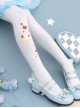 Pure Color Cute Rabbit Print Spring Autumn Elastic Daily Simple Classic Lolita Pantyhose