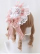 Pink Diamond Heart Ornate Bow Decorative Lace Trim Sweet Lolita Hairpin