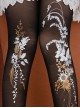 Preserved Flower Series Thin Summer Stretch All-Match Preserved Flower Print Classic Lolita Pantyhose