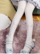 Cute White Reversible Cat Print Stretch Velvet Spring Autumn Classic Lolita Pantyhose