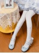 Cute White Reversible Cat Print Stretch Velvet Spring Autumn Classic Lolita Pantyhose