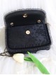 Pure Color PU Dark Style Sun God Decorate Pearl Metal Chain Messenger Handbag All-Match Gothic Lolita Bag