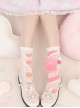 Cute Plush Monster Print Cotton Woven Sweet Lolita Socks