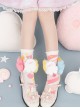 Cute Plush Monster Print Cotton Woven Sweet Lolita Socks