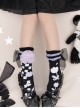 Cute Plush Monster Print Cotton Woven Sweet Lolita Socks