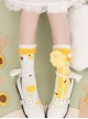 Cute Plush Monster Print Cotton Woven Sweet Lolita Socks