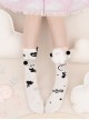 Cute Plush Monster Print Cotton Woven Sweet Lolita Socks