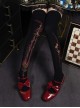 King Game Series International Chess Knight Print Pure Color Velvet Classic Lolita Socks