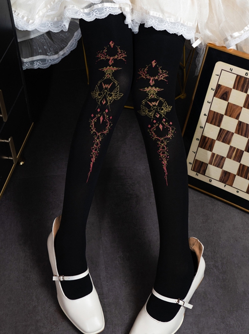 King Game Series Daily Simple International Chess Chariot Print Pure Color Velvet Classic Lolita Socks