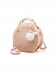 Khaki Plush Cute Ball Ornament Messenger Handheld Sweet Lolita Bag