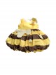 Little Bee Series Yellow Bee Stripe Print Flower Decoration Summer Sweet Lolita Kids Sleeveless Dress