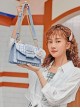 PU Contrast Color Plaid Organ Bag Stylish Versatile Metal Chain Messenger Sweet Lolita Bag