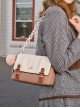 Pure Color PU Folds Fashion Underarm Bag Cute Pendant Sweet Lolita Cambridge Bag