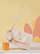 Pure Color PU Folds Fashion Underarm Bag Cute Pendant Sweet Lolita Cambridge Bag