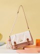 Pure Color PU Folds Fashion Underarm Bag Cute Pendant Sweet Lolita Cambridge Bag