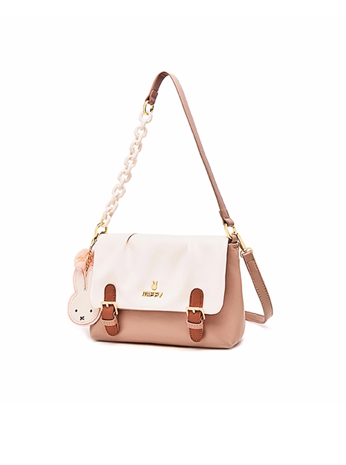 Pure Color PU Folds Fashion Underarm Bag Cute Pendant Sweet Lolita Cambridge Bag