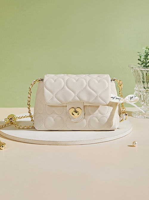 Daily Small Fragrance Simple Chain Love Messenger Bag Gentle Temperament  All-Match Sweet Lolita Shoulder Messenger