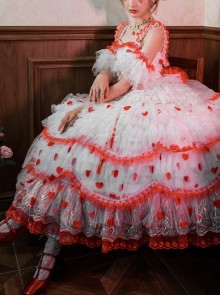 Snow Night Rose Series Flower Married Lolita Gorgeous Dress Rose Petal Heavy Industry Classic Lolita Sleeveless Dress