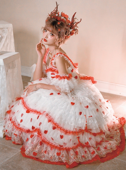 Snow Night Rose Series Flower Married Lolita Gorgeous Dress Rose Petal Heavy Industry Classic Lolita Sleeveless Dress