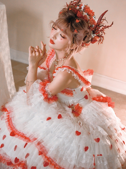 Snow Night Rose Series Flower Married Lolita Gorgeous Dress Rose Petal Heavy Industry Classic Lolita Sleeveless Dress