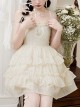 Music Box Series French Girl Swan Embroidered Ruffle Cake Skirt Classic Lolita Sleeveless Dress