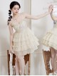 Music Box Series French Girl Swan Embroidered Ruffle Cake Skirt Classic Lolita Sleeveless Dress