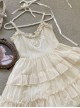 Music Box Series French Girl Swan Embroidered Ruffle Cake Skirt Classic Lolita Sleeveless Dress