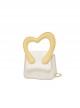 PU Material Heart Shape Contrasting Color Shoulder Handbag Sweet Lolita Bag
