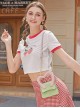 PU Material Heart Shape Contrasting Color Shoulder Handbag Sweet Lolita Bag