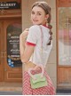 PU Material Heart Shape Contrasting Color Shoulder Handbag Sweet Lolita Bag