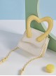 PU Material Heart Shape Contrasting Color Shoulder Handbag Sweet Lolita Bag