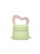 PU Material Heart Shape Contrasting Color Shoulder Handbag Sweet Lolita Bag