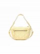 Pure Color Pu Embroidery Summer Armpit Chain Beaded All-Match Saddle Bag Sweet Lolita Bag