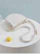 Pure Color Pu Embroidery Summer Armpit Chain Beaded All-Match Saddle Bag Sweet Lolita Bag