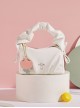 Pure Color PU Pleated Handbag Bowknot Decoration Sweet Lolita Bag