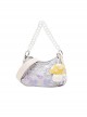 Laser Light Sense Material Cute Embroidery Portable All-Match Fashion Casual Sweet Lolita Shoulder Messenger Bag