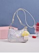 Laser Light Sense Material Cute Embroidery Portable All-Match Fashion Casual Sweet Lolita Shoulder Messenger Bag