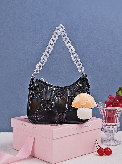 Laser Light Sense Material Cute Embroidery Portable All-Match Fashion Casual Sweet Lolita Shoulder Messenger Bag