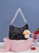 Laser Light Sense Material Cute Embroidery Portable All-Match Fashion Casual Sweet Lolita Shoulder Messenger Bag