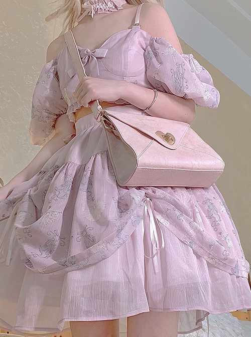 Pink High-Quality Wrinkled PU Envelope Bag Hardware Love Lock Retro French Classic Lolita Bag