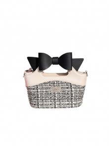 Small Basket Series Bowknot Rural Style Vegetable Basket Shape Portable Small Fragrance Style Sweet Lolita Bag