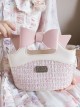 Small Basket Series Bowknot Rural Style Vegetable Basket Shape Portable Small Fragrance Style Sweet Lolita Bag