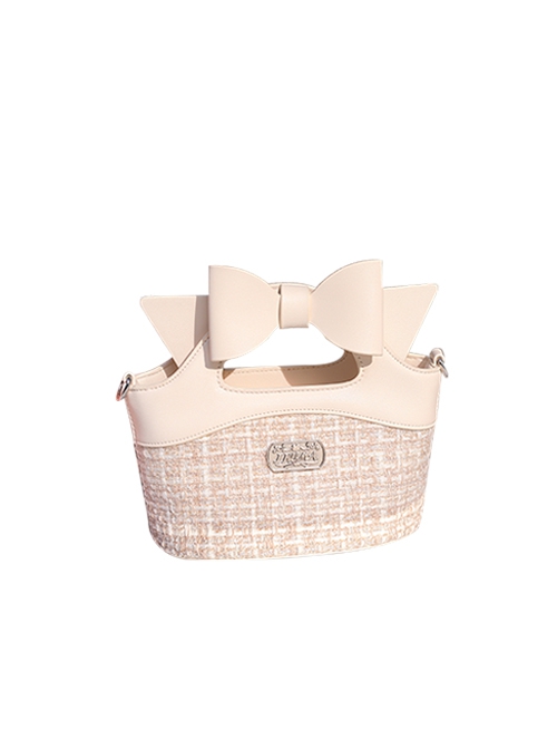 Small Basket Series Bowknot Rural Style Vegetable Basket Shape Portable Small Fragrance Style Sweet Lolita Bag