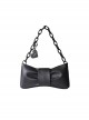 Taboo Sweetheart Series Black Bowknot Party Bag Metal Chain Heart Pendant Decoration Gothic Lolita Bag