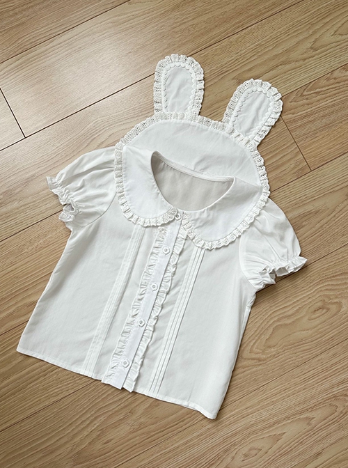 Rabbit Ear Doll Collar White Lace Sweet Lolita Kids Shirt