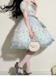 Lily Of The Valley Blossom Series Chiffon Lace Bowknot Pearl Chain Decoration Classic Lolita Sleeveless Dress Set