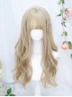 Long Curly Hair Full Head Set Female Golden Big Wave Classic Lolita Wig