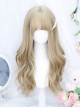 Long Curly Hair Full Head Set Female Golden Big Wave Classic Lolita Wig