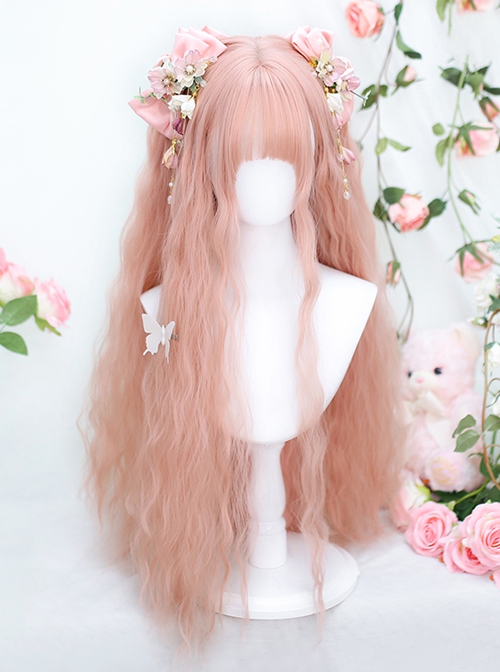 Pink Cute Wool Curl Air Bangs Sweet Lolita Wig